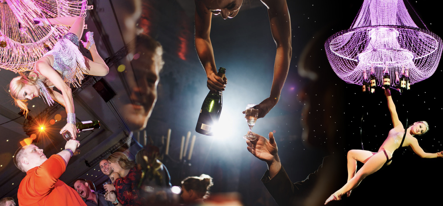 Aerial Champagne Servers
